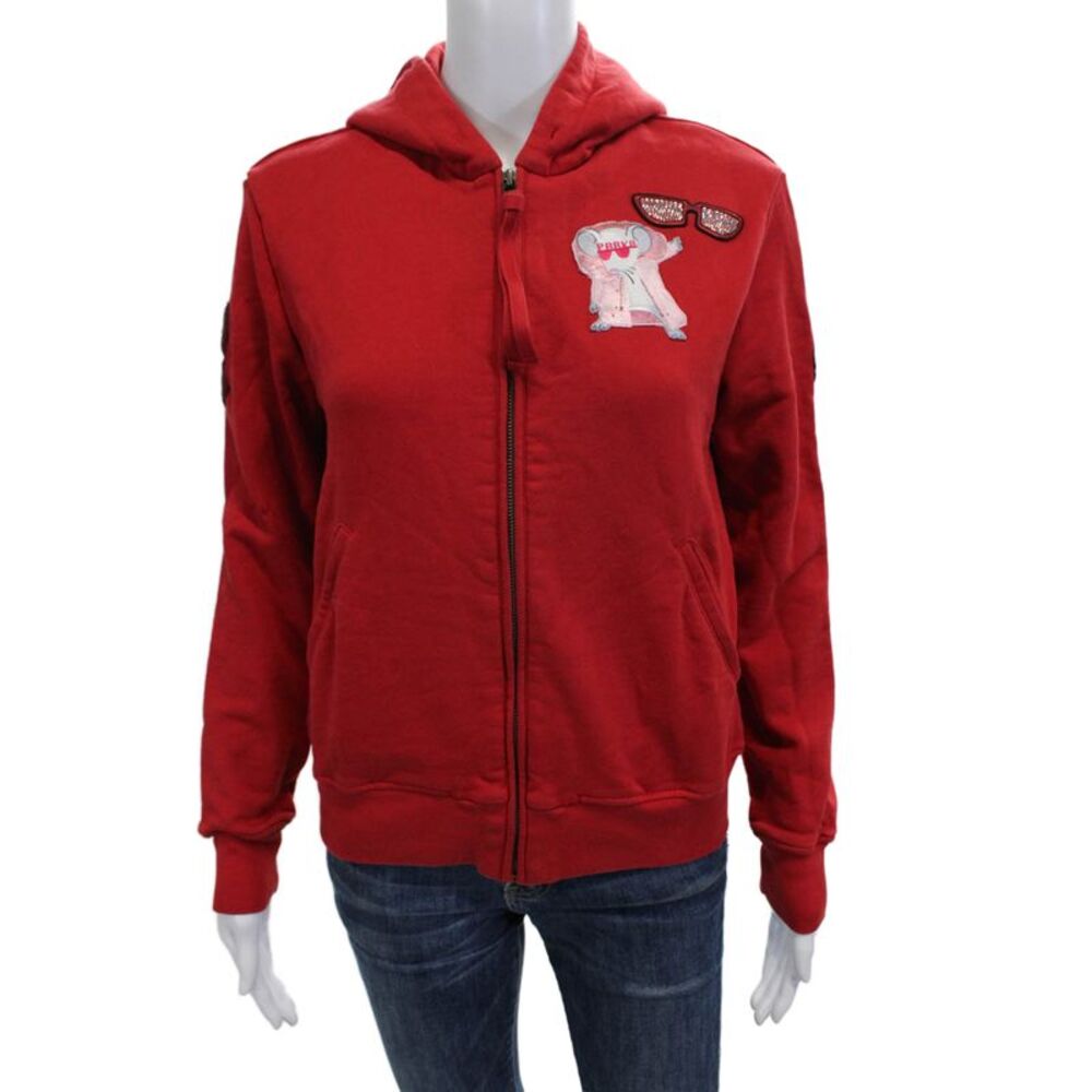 Mr & Mrs Italy Unisex Full-zip Hoodie Red Animal Graphic Size XS